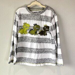 Next Dinosaur Applique Striped Long Sleeve Top 4-5